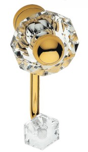 Casa Padrino conjunto de gancho para la ropa de lujo oro 5 x 12 cm - Ganchos para la Ropa de Latón con Cristal Swarovski