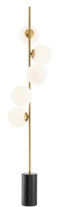 Casa Padrino luxury halogen floor lamp antique brass / black / white Ø 44 x H. 190 cm - Energy Saving Lamp with Noble Marble Base