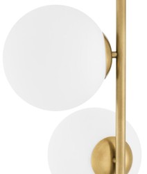 Casa Padrino lampada alogena da terra di lusso ottone anticato / nero / bianco Ø 44 x H. 190 cm - Lampada a Risparmio Energetico con Base in Marmo Nobile
