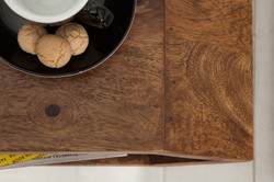 Mesa auxiliar de diseño Casa Padrino natural / negro Sheesham 45cm x 35cm x H.65cm de madera maciza