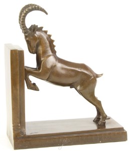 Casa Padrino Luxury Bronze Springbok Bookend 20.4 x 10 x H. 25.6 cm - Deco Bronze Figure