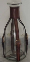 Casa Padrino Luxury Glass Decanter / Wine Decanter Cognac Brown Ø 11 x H. 26 cm - Luxury Collection