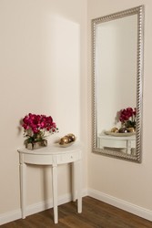 Casa Padrino Miroir Mural de Salon Baroque Argent Antique 72 x H. 162 cm - Miroir Fabriqué à la Main en Style Baroque