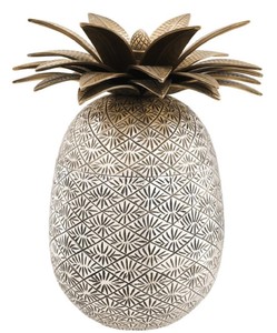 Casa Padrino taza de piña de lujo de con tapa plata antigua / latón antiguo Ø 16 x H. 28 cm - Accesorios Decorativa de Diseño