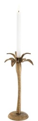 Casa Padrino candelabro de lujo latón vintage Ø 20 x H. 42 cm - Candelabro de Latón con Diseño de Palmera