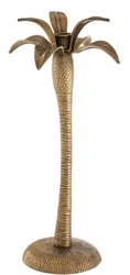 Casa Padrino candelabro de lujo latón vintage Ø 20 x H. 42 cm - Candelabro de Latón con Diseño de Palmera
