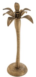Casa Padrino candelabro de lujo latón vintage Ø 20 x H. 42 cm - Candelabro de Latón con Diseño de Palmera