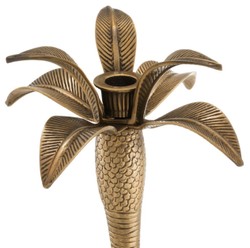 Casa Padrino candelabro de lujo latón vintage Ø 20 x H. 42 cm - Candelabro de Latón con Diseño de Palmera