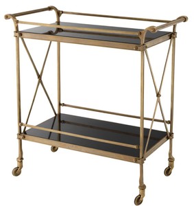 Casa Padrino chariots de nourriture de luxe laiton vintage / noir 85 x 46 x H. 88 cm - Chariots de Nourriture de Hôtel Restaurant Gastronomie