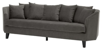 Casa Padrino Luxury Sofa with Cushions Dark Gray / Black 240 x 95 x H. 78 cm - Luxury Living Room Furniture