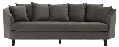 Casa Padrino Luxus Sofa mit Kissen Dunkelgrau / Schwarz 240 x 95 x H. 78 cm - Luxus Wohnzimmermöbel