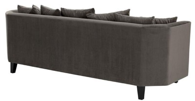 Casa Padrino Luxus Sofa mit Kissen Dunkelgrau / Schwarz 240 x 95 x H. 78 cm - Luxus Wohnzimmermöbel