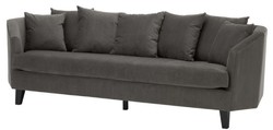 Casa Padrino divano di lusso con cuscini grigio scuro / nero 240 x 95 x H. 78 cm - Mobili di Lusso per il Soggiorno