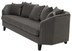 Casa Padrino divano di lusso con cuscini grigio scuro / nero 240 x 95 x H. 78 cm - Mobili di Lusso per il Soggiorno