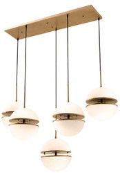 Casa Padrino lampe suspendue antique laiton / blanc 130 x 50 x H. 190 cm - Lampe à Suspension de Luxe