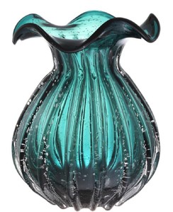 Casa Padrino glass vase / flower vase green Ø 26 x H. 33 cm - Luxury Living Room Deco