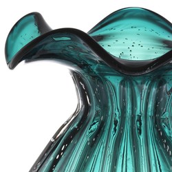 Casa Padrino vaso / vaso di fiori di vetro verde Ø 26 x H. 33 cm - Deco Soggiorno di Lusso