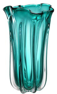 Casa Padrino luxury glass vase / flower vase turquoise Ø 19 x H. 34 cm - Deco Accessories