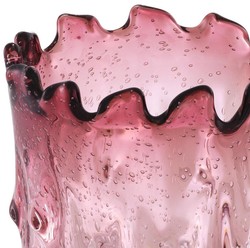 Casa Padrino vase en verre décoratif de luxe rose pâle Ø 24 x H. 42 cm - Vase à Fleurs Design