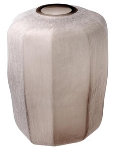 Casa Padrino Luxus Vase Sandfarben Ø 33 x H. 42 cm - Luxus Wohnzimmer Dekoration