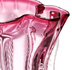 Casa Padrino vase à fleur en verre design rose Ø 25 x H. 28 cm - Vase Décoratif de Luxe