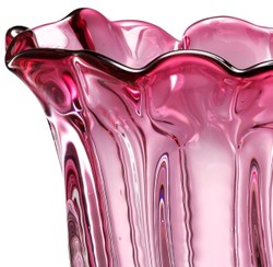 Casa Padrino vase à fleur en verre design rose Ø 25 x H. 35 cm - Vase Décoratif de Luxe