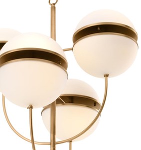 Casa Padrino Luxus Kronleuchter Antik Messing / Weiß Ø 81 x H. 107 cm - Luxus Qualität