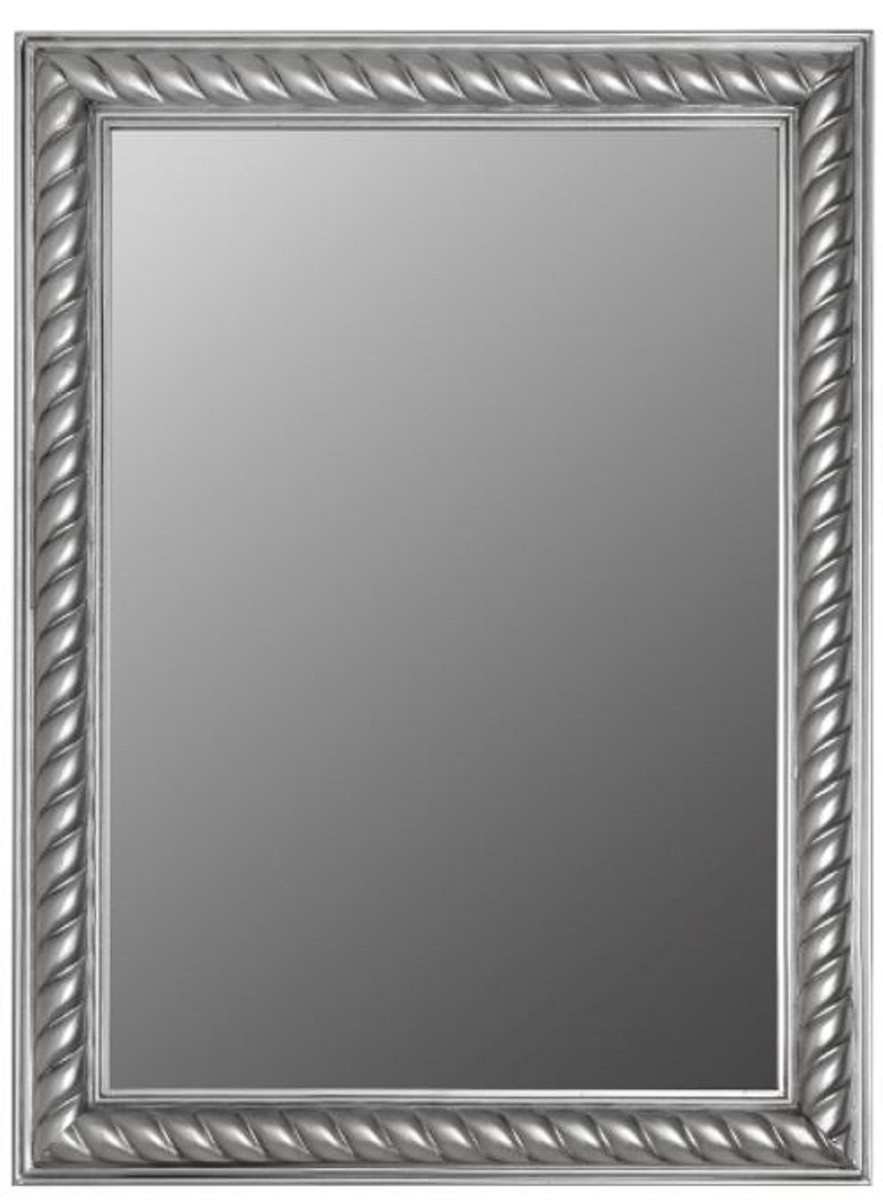 Casa Padrino Espejo / Espejo de Pared Barroco Plata Antiguo 62 x H. 82 cm - Muebles de Estilo Barroco Casa Padrino Espejo / Espejo de Pared Barroco Plata Antiguo 62 x H. 82 cm - Muebles de Estilo Barroco