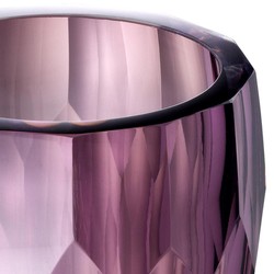Casa Padrino luxury decorative glass vase purple Ø 12 x H. 14 cm - Luxury Quality