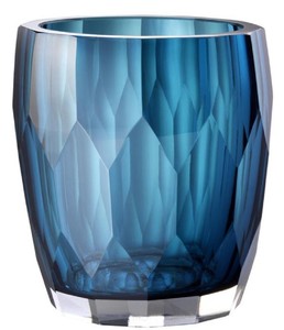 Casa Padrino vaso in vetro decorativo di lusso blu Ø 12 x H. 14 cm - Qualità di Lusso