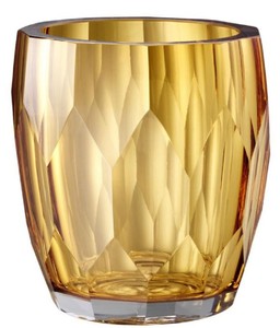 Casa Padrino vaso in vetro decorativo di lusso giallo Ø 12 x H. 14 cm - Qualità di Lusso