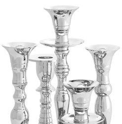 Casa Padrino porte-bougie de luxe en laiton argent Ø 22 x H. 23,5 cm - Accessoires pour Hôtels et Restaurants