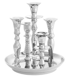 Casa Padrino porte-bougie de luxe en laiton argent Ø 22 x H. 23,5 cm - Accessoires pour Hôtels et Restaurants