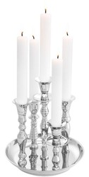 Casa Padrino porte-bougie de luxe en laiton argent Ø 22 x H. 23,5 cm - Accessoires pour Hôtels et Restaurants