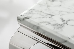 Mesa de comedor de diseño Casa Padrino con mármol 180 cm Blanco / Gris - Barroco moderno Mesa de comedor de diseño Casa Padrino con mármol 180 cm Blanco / Gris - Barroco moderno