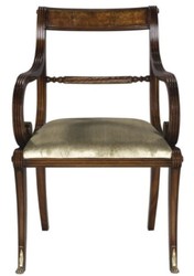 Casa Padrino silla de comedor barroco de lujo con reposabrazos marrón / oro 59 x 57 x H. 88 cm - Calidad de Lujo
