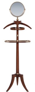 Casa Padrino sirviente mudo de lujo con espejo marrón 51 x 36 x H. 160 cm - Perchero Abrigo Perchero Traje Soporte Mudo Sirviente Caballero