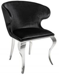 Chaise de salle à manger design Casa Padrino argent / noir 61 x 60 x H.79 cm - Mobilier de salle à manger