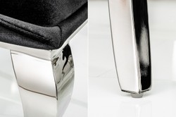Chaise de salle à manger design Casa Padrino argent / noir 61 x 60 x H.79 cm - Mobilier de salle à manger