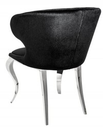 Chaise de salle à manger design Casa Padrino argent / noir 61 x 60 x H.79 cm - Mobilier de salle à manger