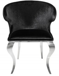 Chaise de salle à manger design Casa Padrino argent / noir 61 x 60 x H.79 cm - Mobilier de salle à manger