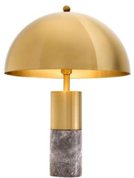 casa padrino luxus designer wohnzimmer hotel restaurant club bar büro tischleuchte tischlampe marmor mit rundem metall lampenschirm deko accessoires möbel
