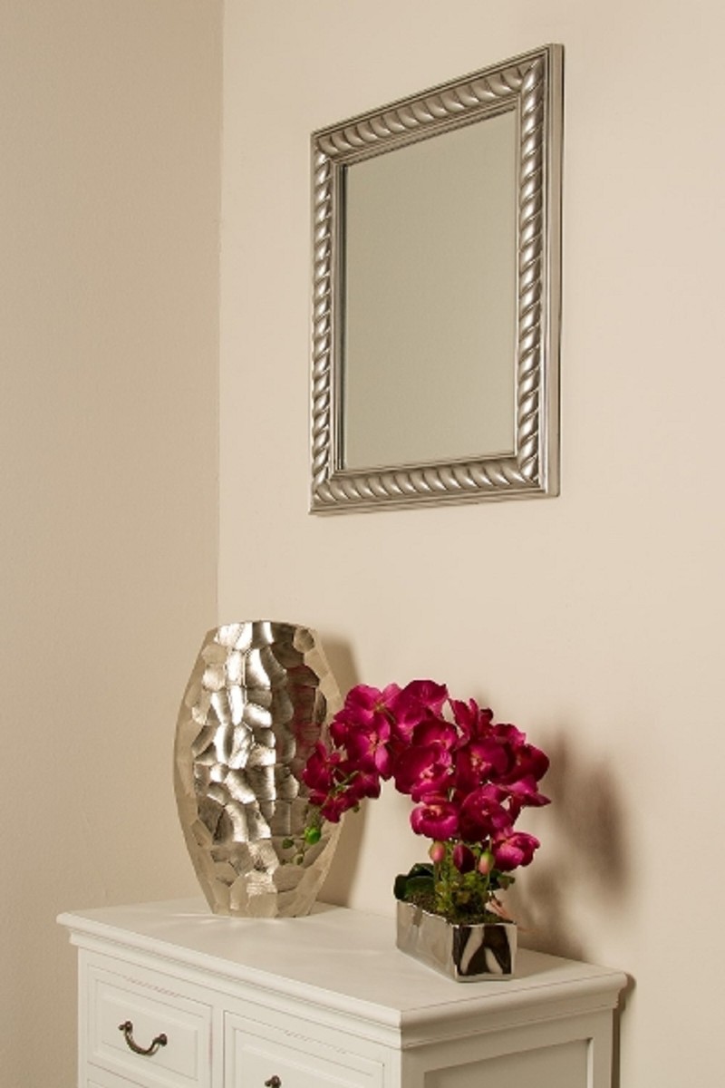 Casa Padrino Specchio / Specchio da Parete Barocco Argento Antico 52 x H. 62 cm - Mobili Barocchi Casa Padrino Specchio / Specchio da Parete Barocco Argento Antico 52 x H. 62 cm - Mobili Barocchi
