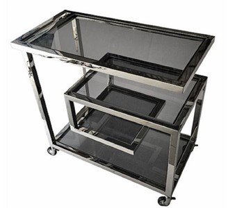 Casa Padrino chariots de nourriture argent / noir 83 x 42 x H. 78 cm - Chariots de Nourriture de Hôtel Restaurant Gastronomie