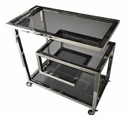 casa padrino luxus designer edelstahl glas trolley servierwagen hotel restaurant club bar büro gastronomie deko accessoires möbel 