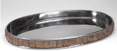 Casa Padrino luxury serving tray silver / brown 29 x 26 x H. 4 cm - Gastronomy Accessories
