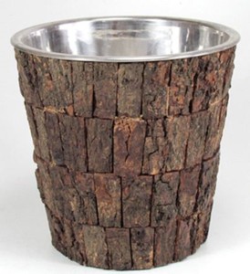 Casa Padrino luxury wine cooler silver / brown Ø 22 x H. 21 cm - Hotel & Restaurant Accessories
