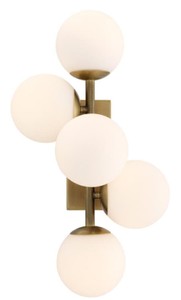 Casa Padrino Luxus Wandleuchte Antik Messingfarben / Weiß 27 x 24 x H. 50 cm - Wohnzimmer Wandlampe