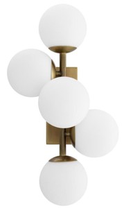 Casa Padrino Luxus Wandleuchte Antik Messingfarben / Weiß 27 x 24 x H. 50 cm - Wohnzimmer Wandlampe