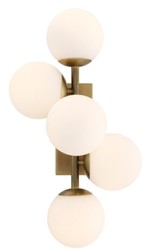 Casa Padrino luxury wall lamp antique brass / white 27 x 24 x H. 50 cm - Living Room Wall Light